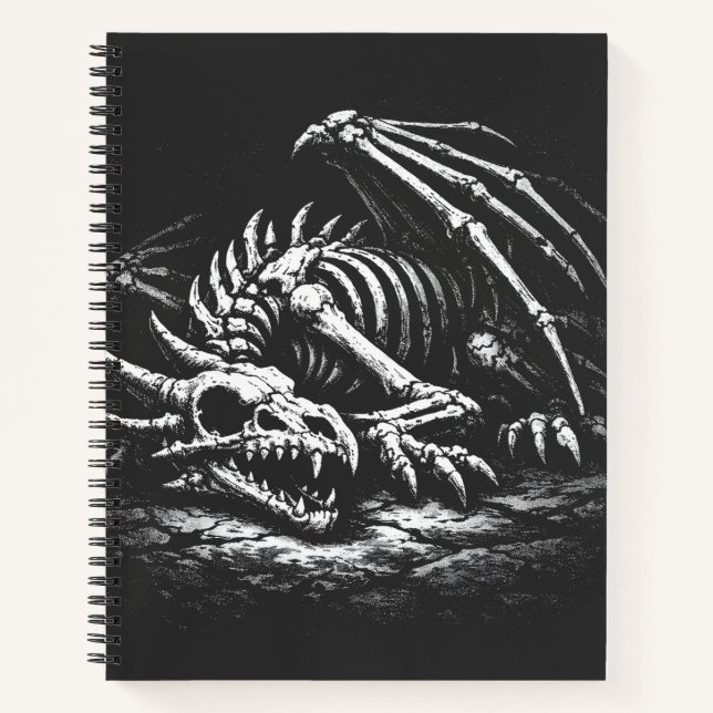 Dragon Skeleton — by BurnsInHell Notebook (Front)