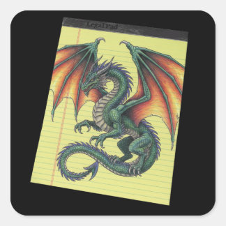 Dragon Sketch Mug Square Sticker