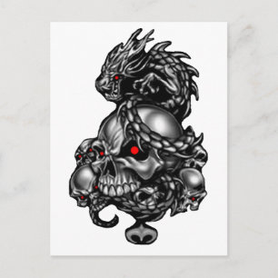 Dragon Skulls Postcard