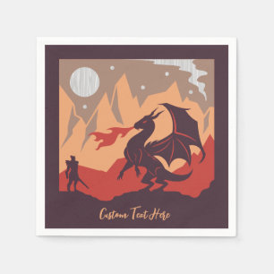 Dragon Slayer Fire Breathing Dragon Personalised Napkin