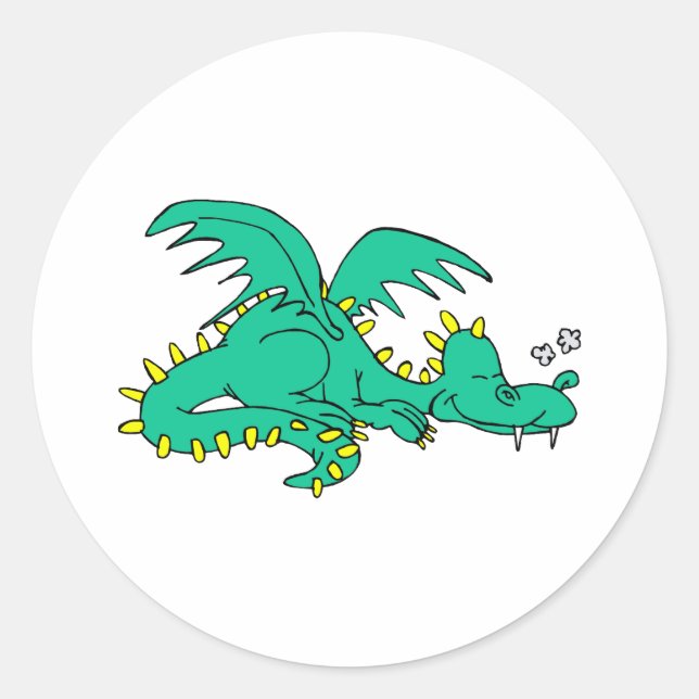 Dragon Sleeping Classic Round Sticker (Front)