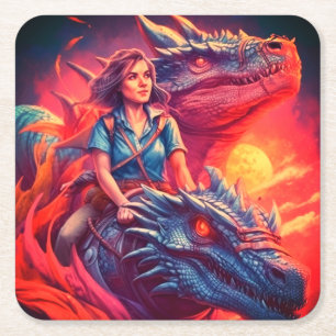 Dragon Square Paper Coaster