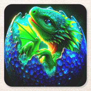Dragon Square Paper Coaster