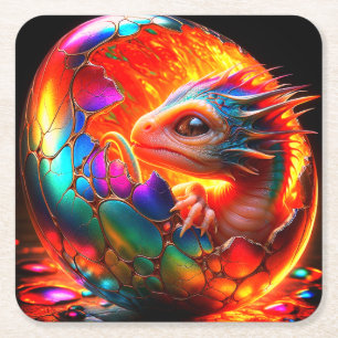 Dragon Square Paper Coaster