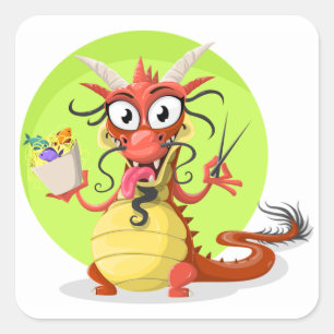 Dragon Square Sticker