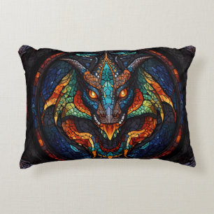 Dragon Stained Glass Mosaic Design Decorative Cushion