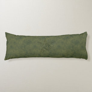 Dragon Star - Embossed Green Leather Image Body Cushion