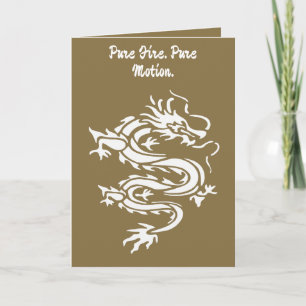 Dragon Stencil Style Cut Out Illustration Card