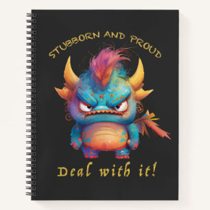 Dragon Stubborn Deal With It Cute Adorable Funny  Notebook
