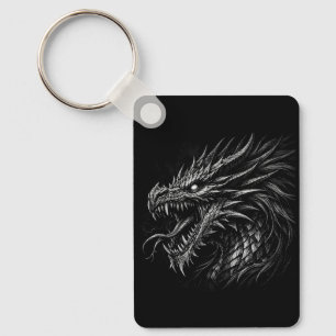 Dragon Style Medieval Fantasy Grunge Art Key Ring