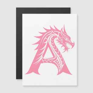 Dragon Styled Letter A, Dragon Alphabet, Monogram Magnetic Invitation