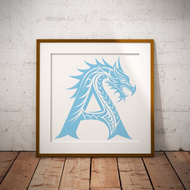 Dragon Styled Letter A, Dragon Alphabet, Monogram Poster (Creator Uploaded)