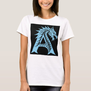 Dragon Styled Letter A, Dragon Alphabet, Monogram T-Shirt