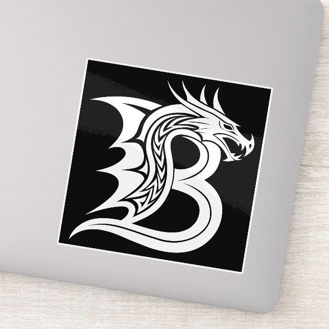 Dragon Styled Letter B, Dragon Alphabet, Monogram (Detail)