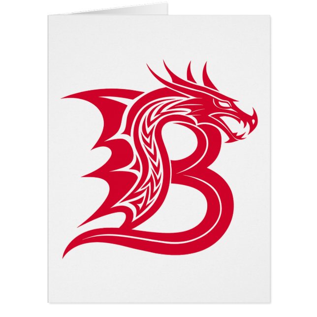 Dragon Styled Letter B, Dragon Alphabet, Monogram (Front)
