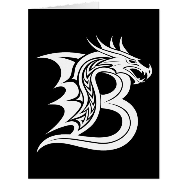 Dragon Styled Letter B, Dragon Alphabet, Monogram (Front)