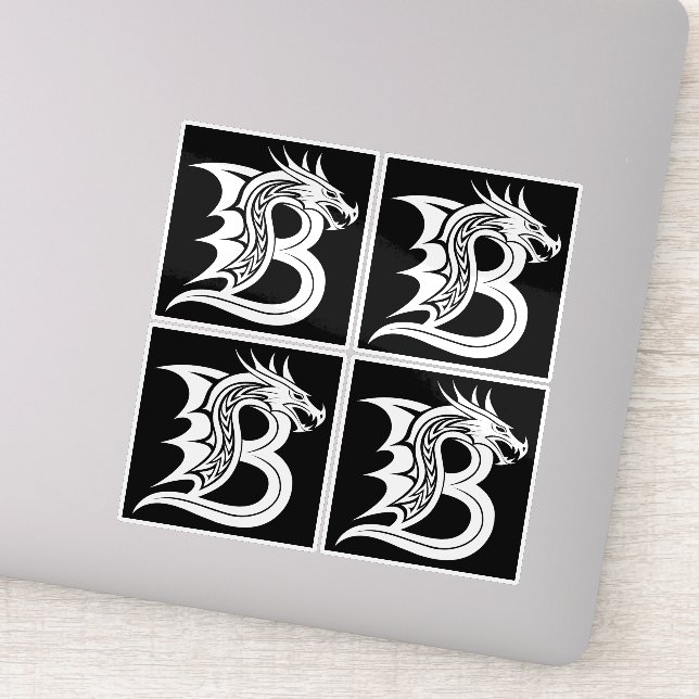 Dragon Styled Letter B, Dragon Alphabet, Monogram (Detail)