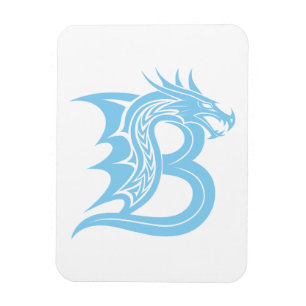 Dragon Styled Letter B, Dragon Alphabet, Monogram Magnet