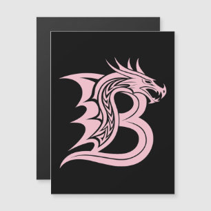 Dragon Styled Letter B, Dragon Alphabet, Monogram Magnetic Invitation