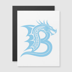 Dragon Styled Letter B, Dragon Alphabet, Monogram Magnetic Invitation
