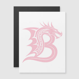 Dragon Styled Letter B, Dragon Alphabet, Monogram Magnetic Invitation