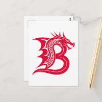 Dragon Styled Letter B, Dragon Alphabet, Monogram
