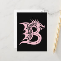 Dragon Styled Letter B, Dragon Alphabet, Monogram