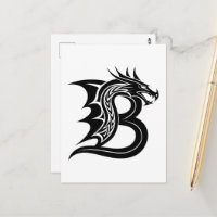 Dragon Styled Letter B, Dragon Alphabet, Monogram