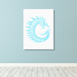 Dragon Styled Letter C, Dragon Alphabet, Monogram Canvas Print