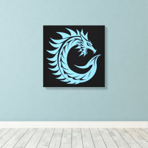 Dragon Styled Letter C, Dragon Alphabet, Monogram Canvas Print
