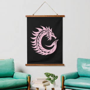 Dragon Styled Letter C, Dragon Alphabet, Monogram Hanging Tapestry