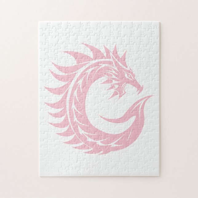 Dragon Styled Letter C, Dragon Alphabet, Monogram Jigsaw Puzzle (Vertical)