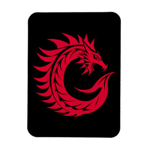 Dragon Styled Letter C, Dragon Alphabet, Monogram Magnet