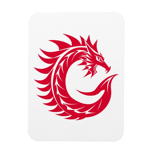 Dragon Styled Letter C, Dragon Alphabet, Monogram Magnet (Vertical)