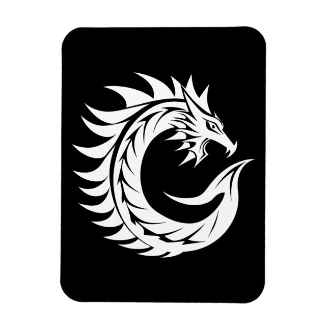 Dragon Styled Letter C, Dragon Alphabet, Monogram Magnet (Vertical)
