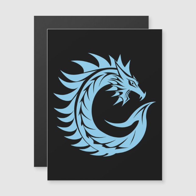 Dragon Styled Letter C, Dragon Alphabet, Monogram Magnetic Invitation (Front/Back)