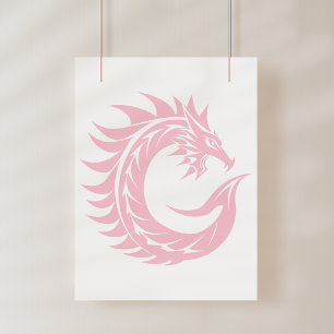Dragon Styled Letter C, Dragon Alphabet, Monogram Photo Print