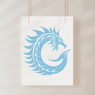 Dragon Styled Letter C, Dragon Alphabet, Monogram Photo Print