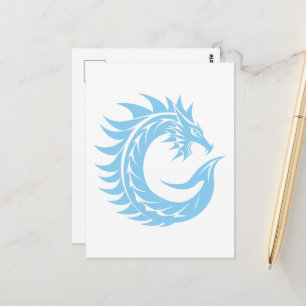 Dragon Styled Letter C, Dragon Alphabet, Monogram Postcard