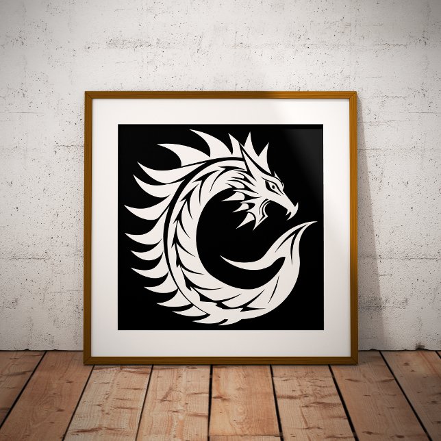 Dragon Styled Letter C, Dragon Alphabet, Monogram Poster (Creator Uploaded)