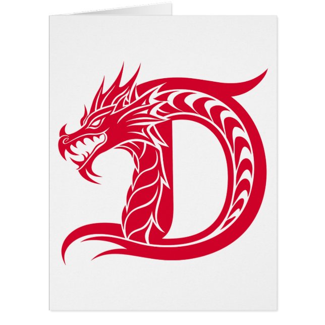 Dragon Styled Letter D, Dragon Alphabet, Monogram (Front)
