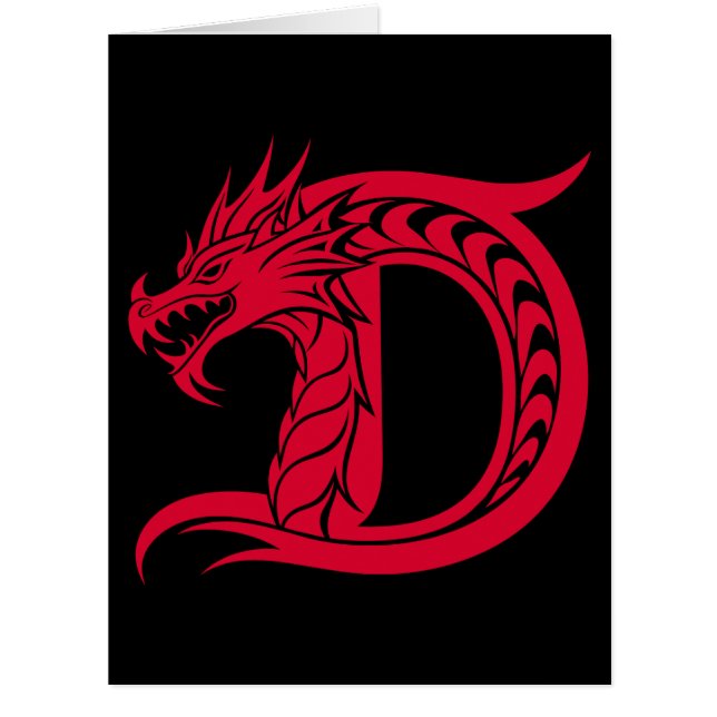 Dragon Styled Letter D, Dragon Alphabet, Monogram (Front)