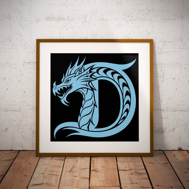 Dragon Styled Letter D, Dragon Alphabet, Monogram Photo Print (Creator Uploaded)