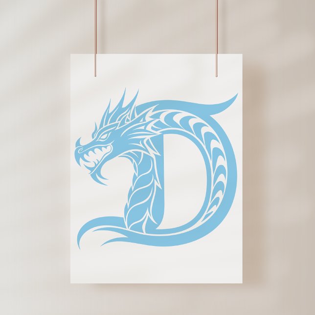 Dragon Styled Letter D, Dragon Alphabet, Monogram Photo Print (Creator Uploaded)