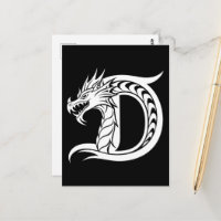 Dragon Styled Letter D, Dragon Alphabet, Monogram