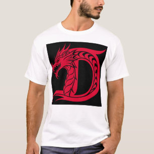 Dragon Styled Letter D, Dragon Alphabet, Monogram T-Shirt