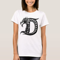Dragon Styled Letter D, Dragon Alphabet, Monogram