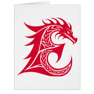 Dragon Styled Letter E, Dragon Alphabet, Monogram