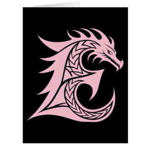 Dragon Styled Letter E, Dragon Alphabet, Monogram