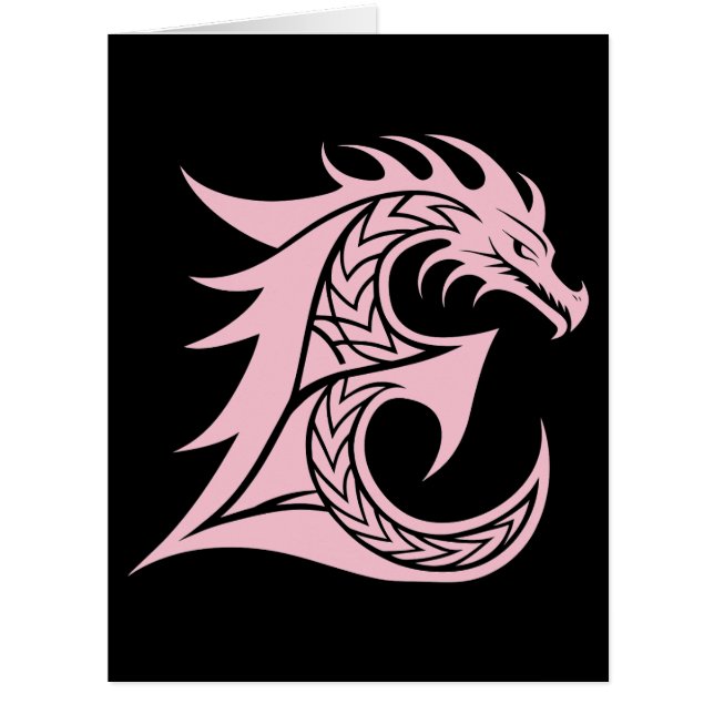Dragon Styled Letter E, Dragon Alphabet, Monogram (Front)